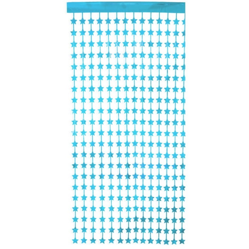 Light Blue Star Doorway Curtain Decoration 1m x 2m