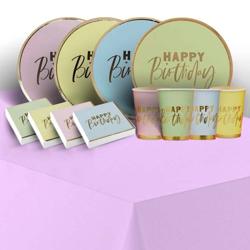 Pastel Birthday Party Tableware Pack