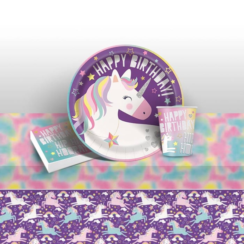 Rainbow Unicorn Party Packs (Tableware)