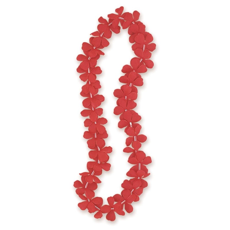 Red Hawaiian Leis: Hawaiian Party Accessory