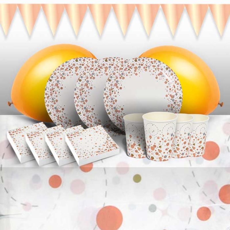 Rose Gold Fizz Party Pack: Tableware & Decoration Kit
