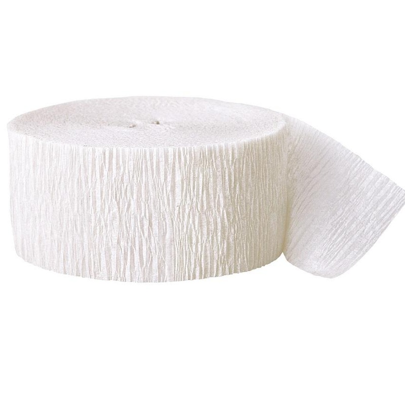 White Party Streamers: Paper Crepe Streamers 24 metres