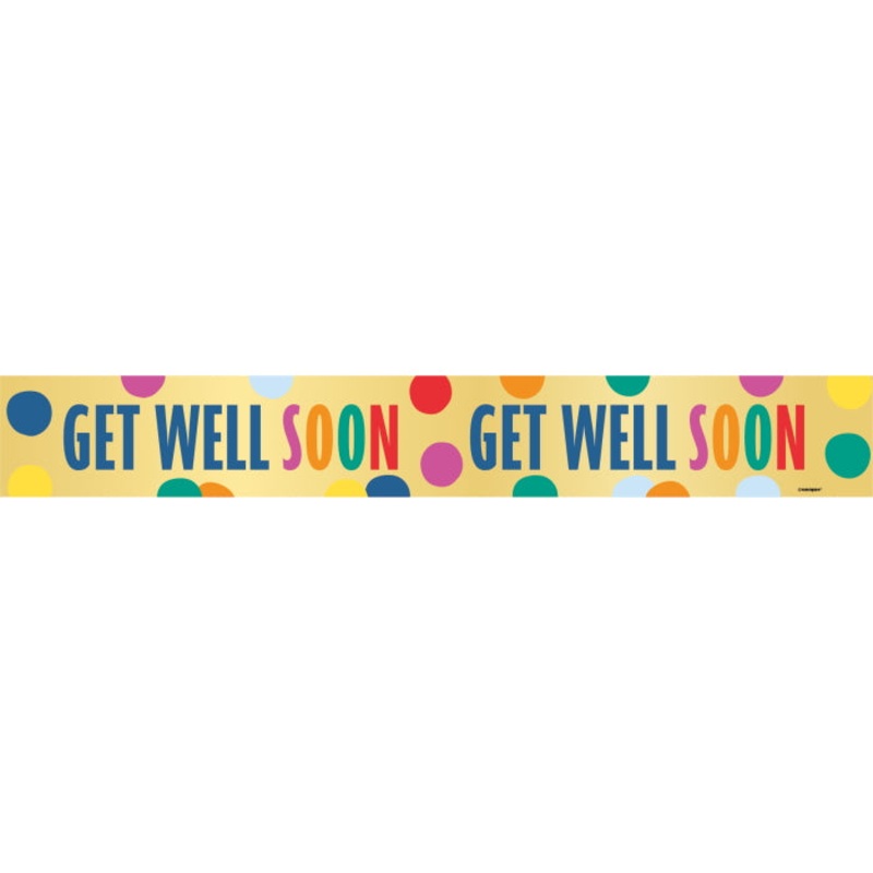 Yellow Get Well Soon Foil Banner 2.7 metres
