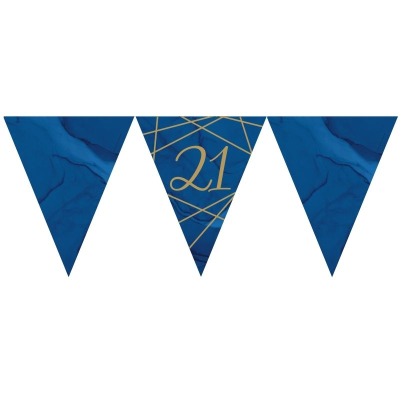 Blue and Gold 21st Bunting 3.7 Metres