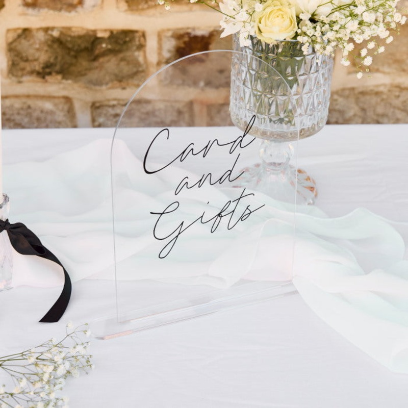 Cards and Gifts Acrylic Wedding Sign 26cm