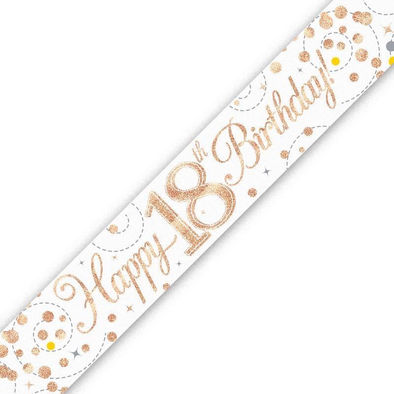 Foil 18th Birthday Banners Rose Gold 2.7 Metres