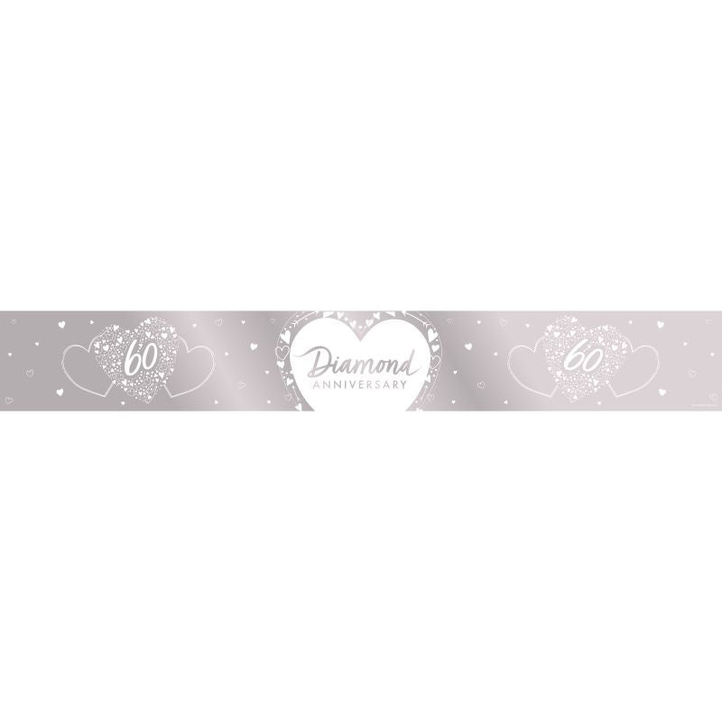 Foil Diamond Wedding 60th Anniversary Banner