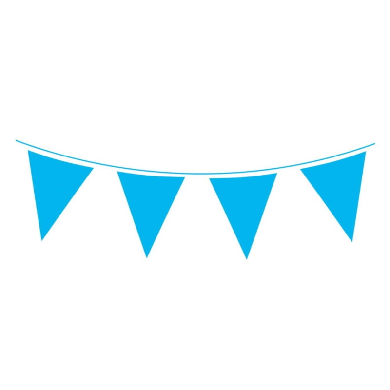 Light Blue Bunting Flag Banner 10 metres