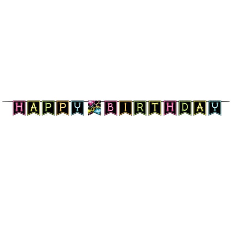 Neon Birthday Banner 2.7 metres