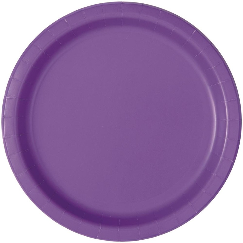Neon Purple Party Plates Pack of 16