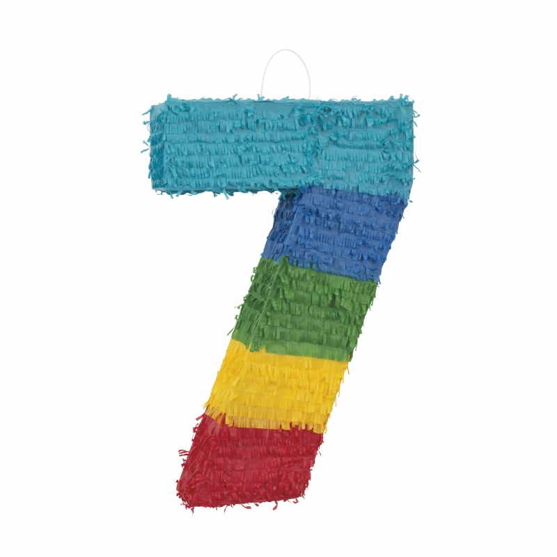 Number 7 Pinata: Colourful Stripes