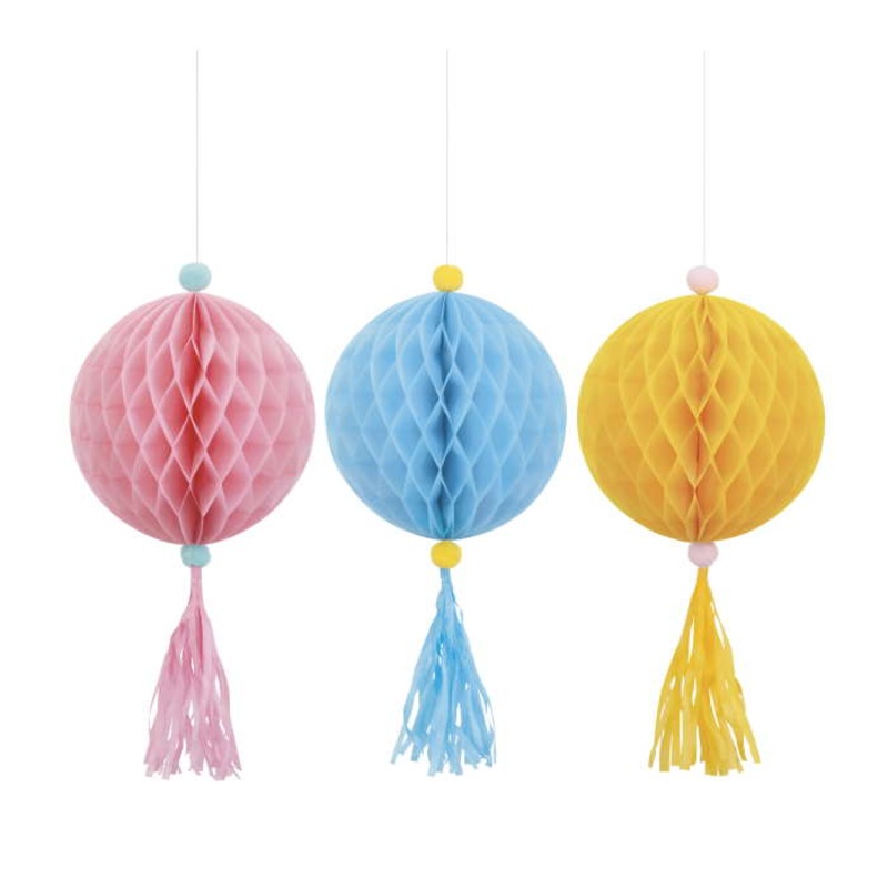 Pastel Ice Cream Hanging Decorations with Tassels Pack of 3