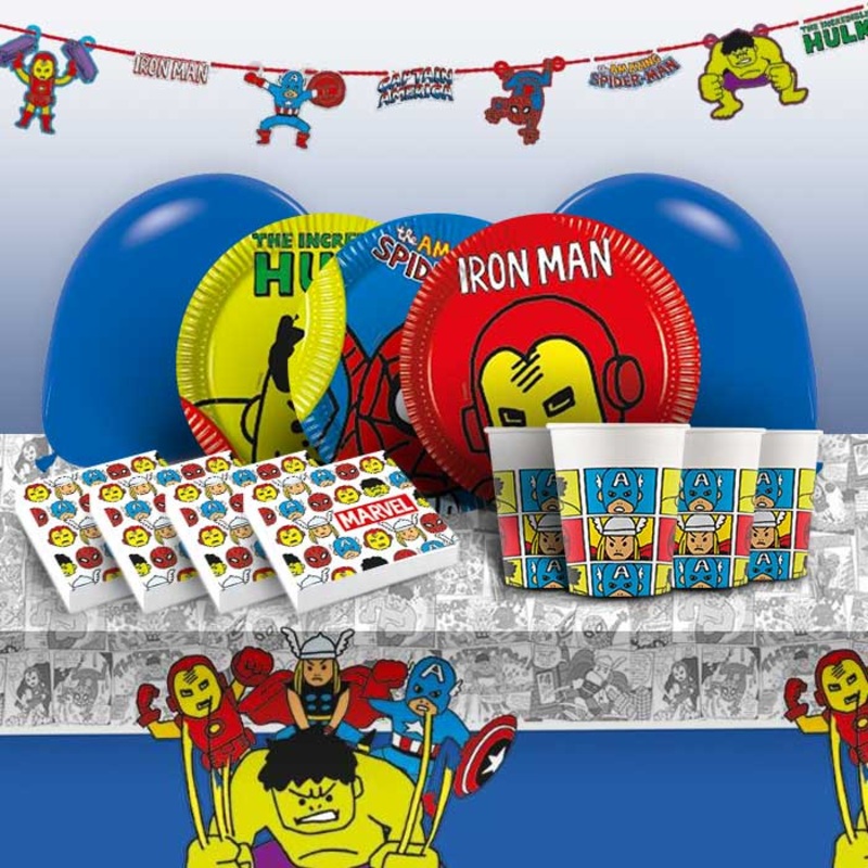 Pop Art Marvel Avengers Party Pack: Tableware & Decoration Kit