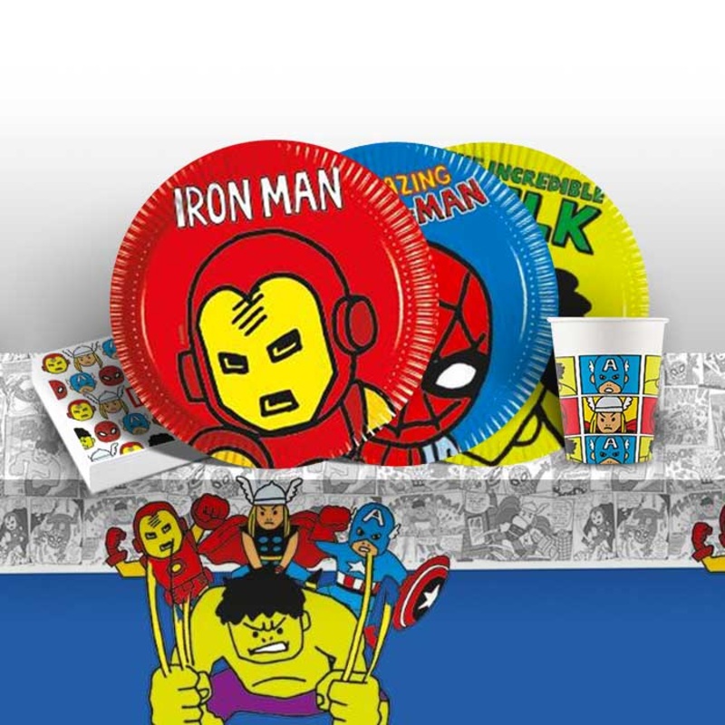 Pop Art Marvel Avengers Party Pack: Tableware Party Kit