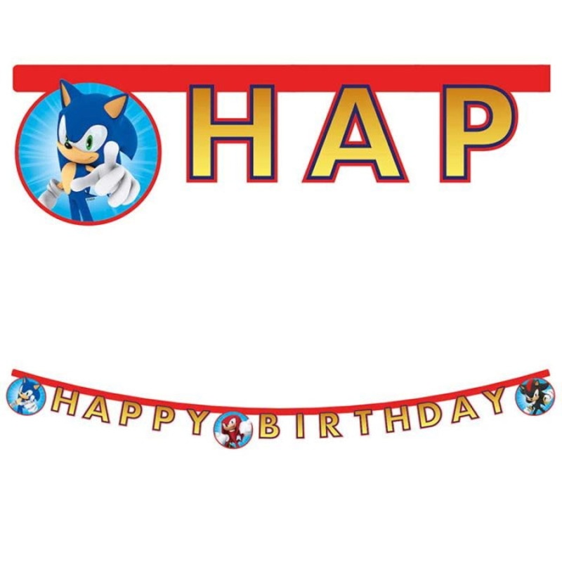 Sonic the Hedgehog Birthday Banner 2 metres