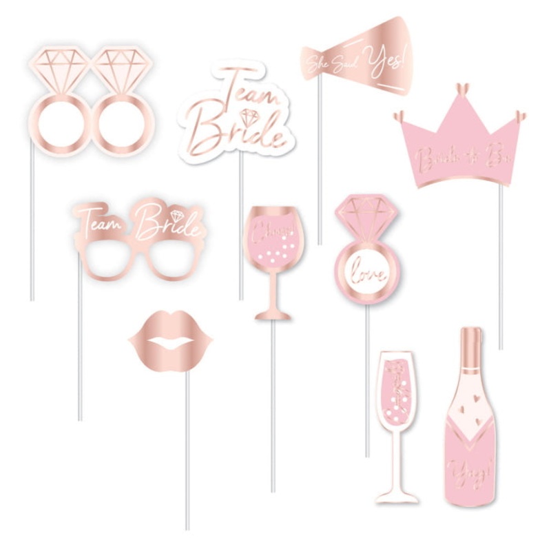 Team Bride Hen Do Photo Props Pack of 10