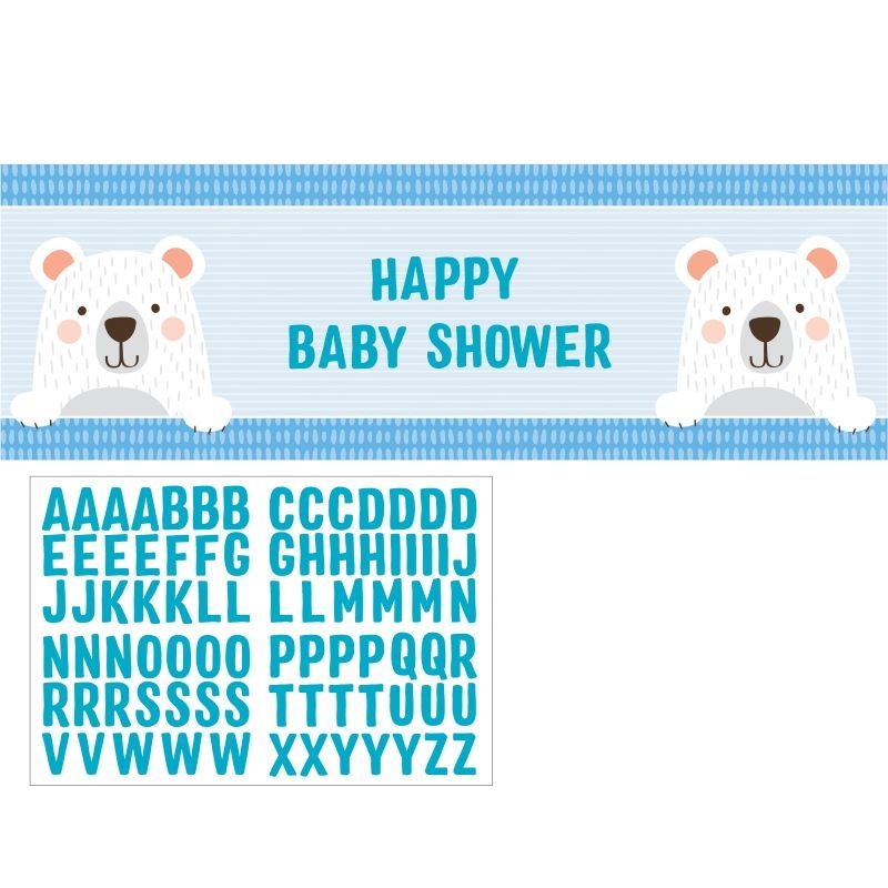 Blue Bear Banner Personalisable 150 x 50cm