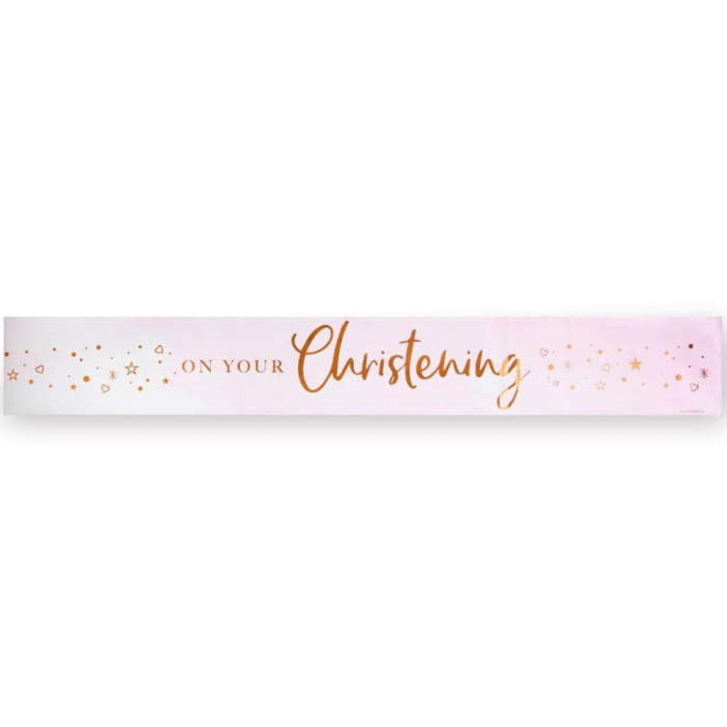 Blush Rose Gold Christening Banner 2.7 Metres
