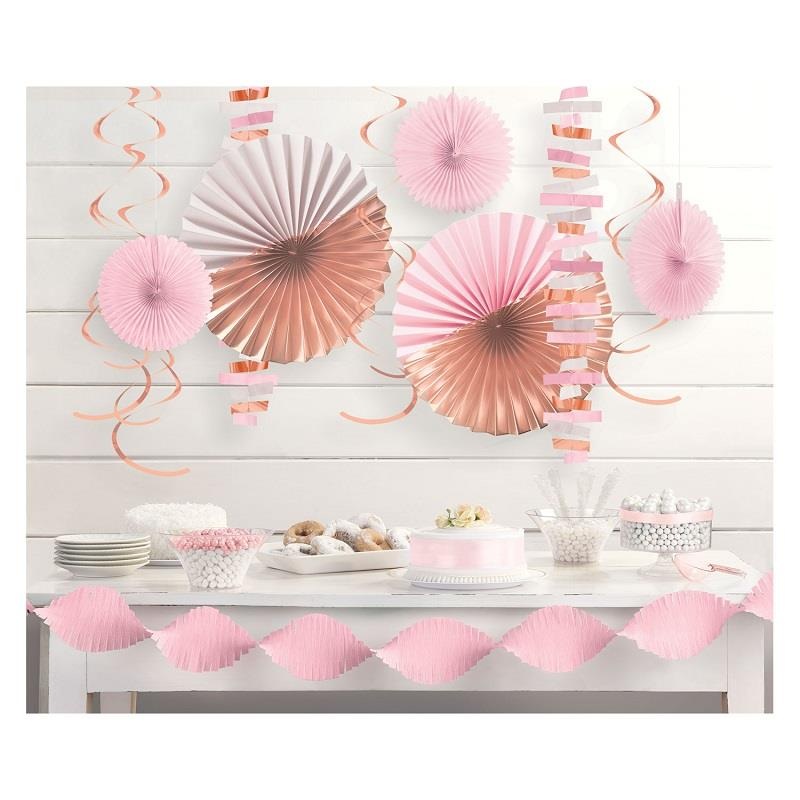 Blush Rose Gold Party Decorations Kit Pack of 14