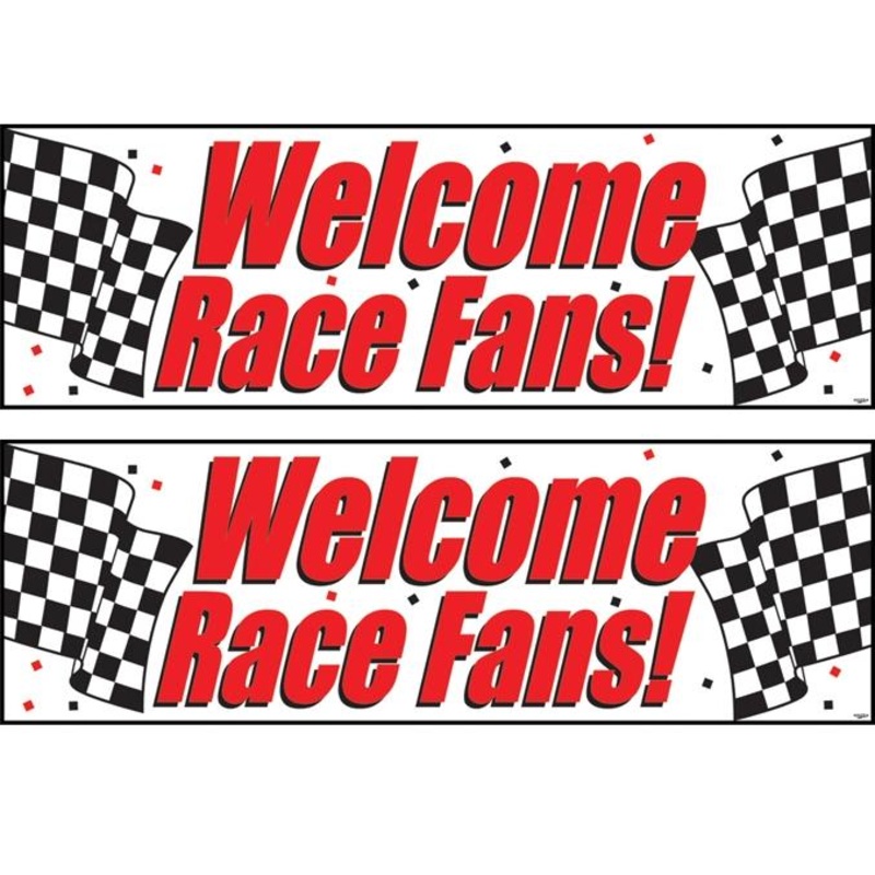Chequered Flag Racing Race Fans Party Banner Decoration