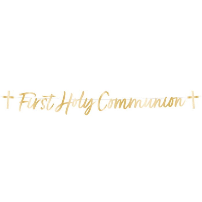 Gold First Holy Communion Banner 1.6 Metres