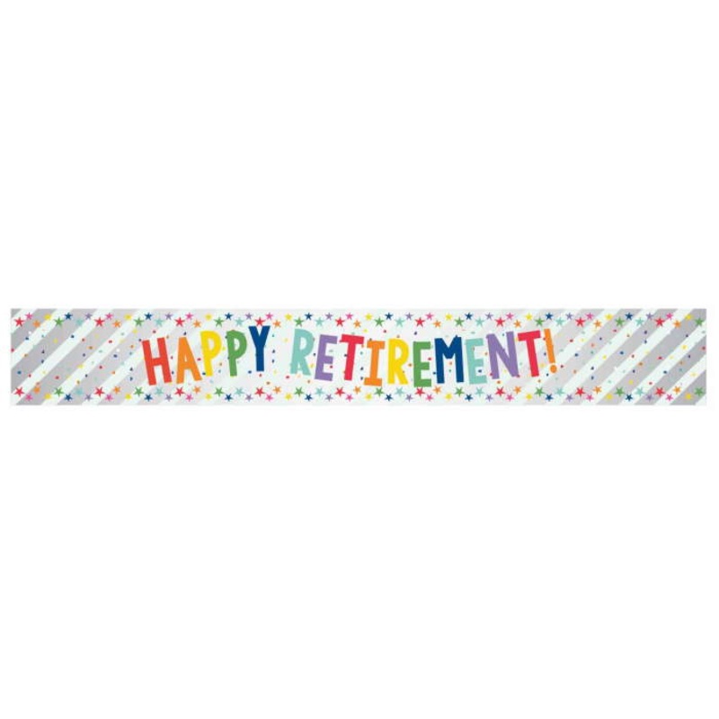 Happy Retirement Foil Banner Decoration 2.7 Metres