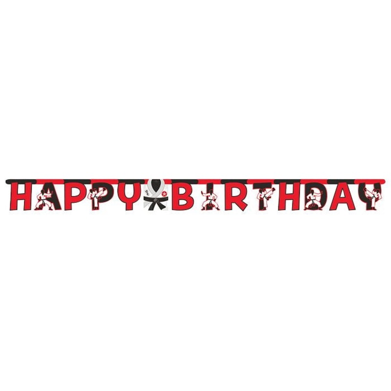 Karate Happy Birthday Party Banner Decoration 3 Metres