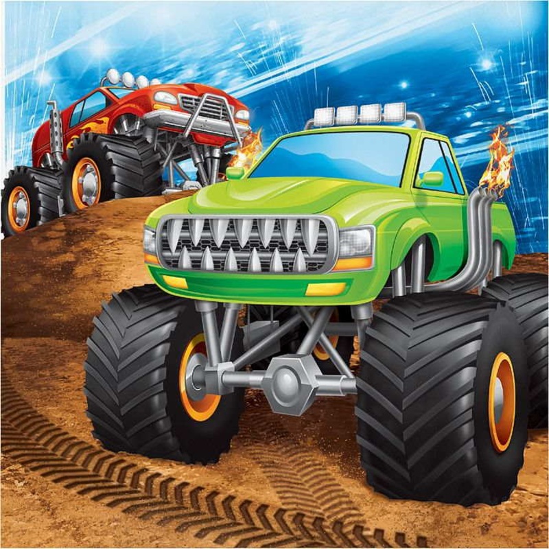 Monster Truck Napkins (Pack of 16)