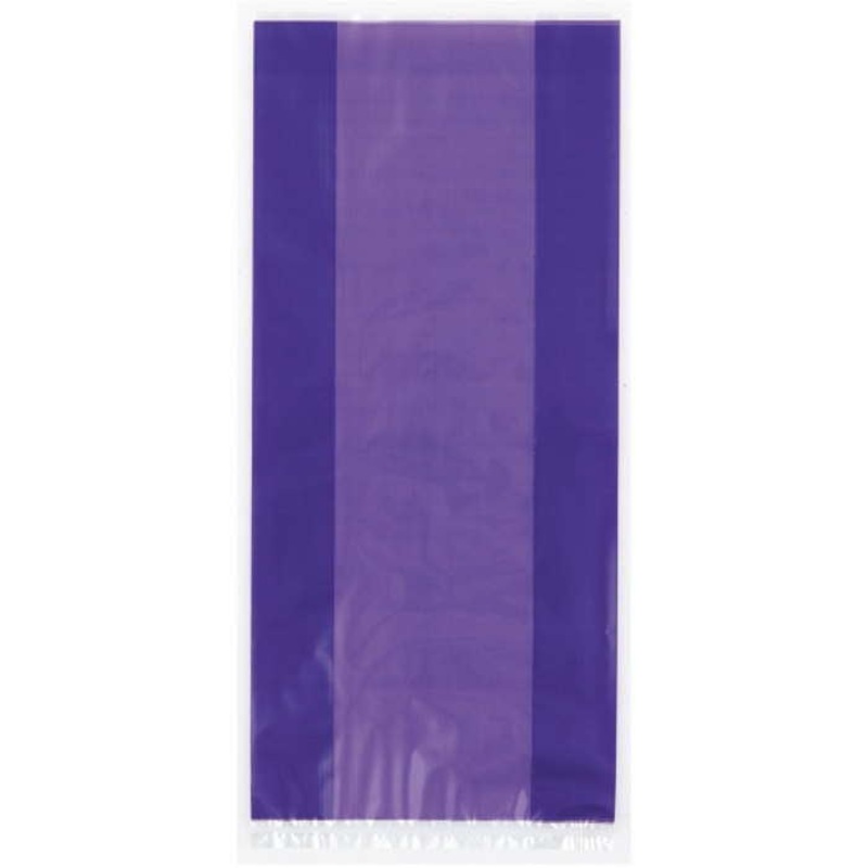 Purple Cello Party Bags with Ties 30 Pack