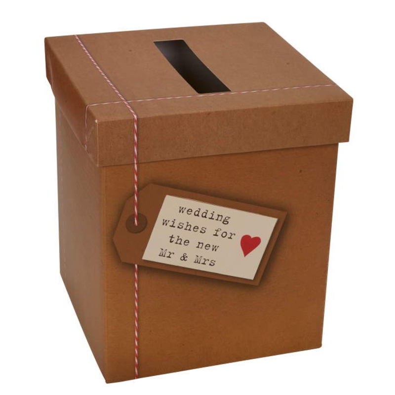 Rustic Wedding Post Box - Kraft