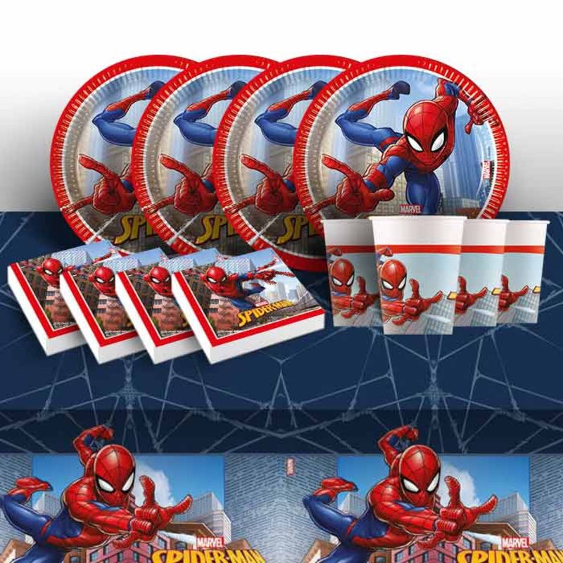 Spiderman Party Kit: Tableware Pack for 8 - 48 Guests