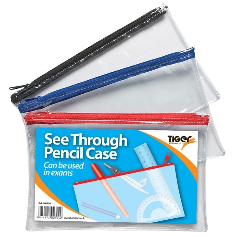 Transparent 20cm Exam Pencil Case