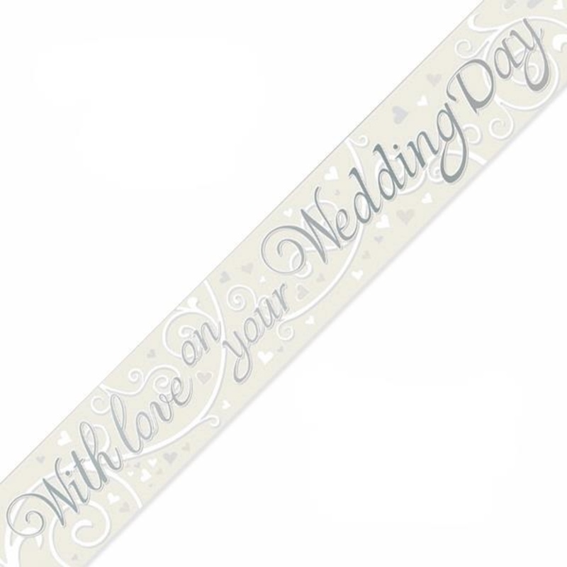 Wedding Day with Love Foil Banner Decoration 2.7 Metres