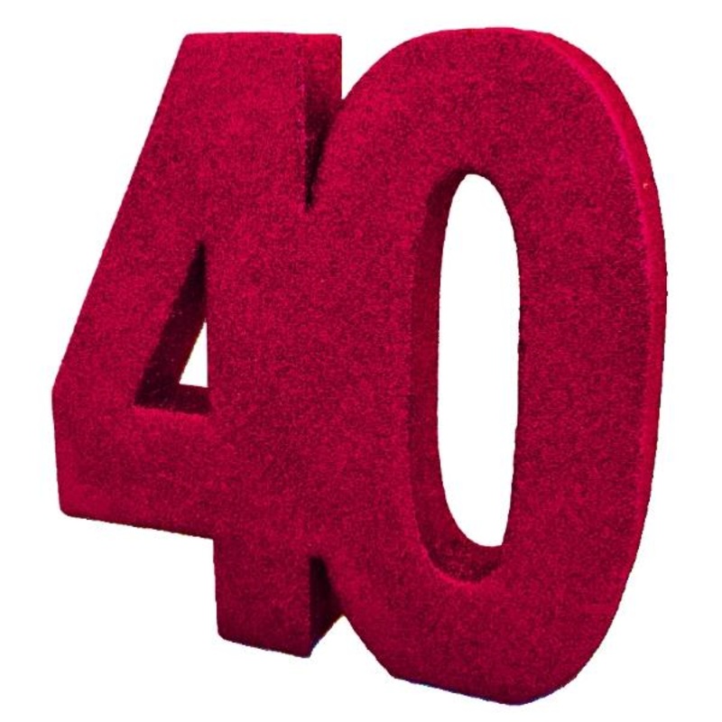 40th Ruby Wedding Anniversary Table Decorations - Glitter