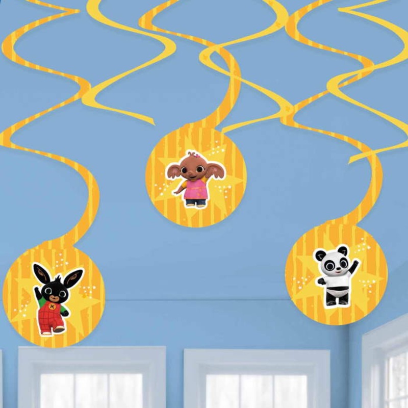Bing Birthday Hanging Decorations Yellow Pack of 6