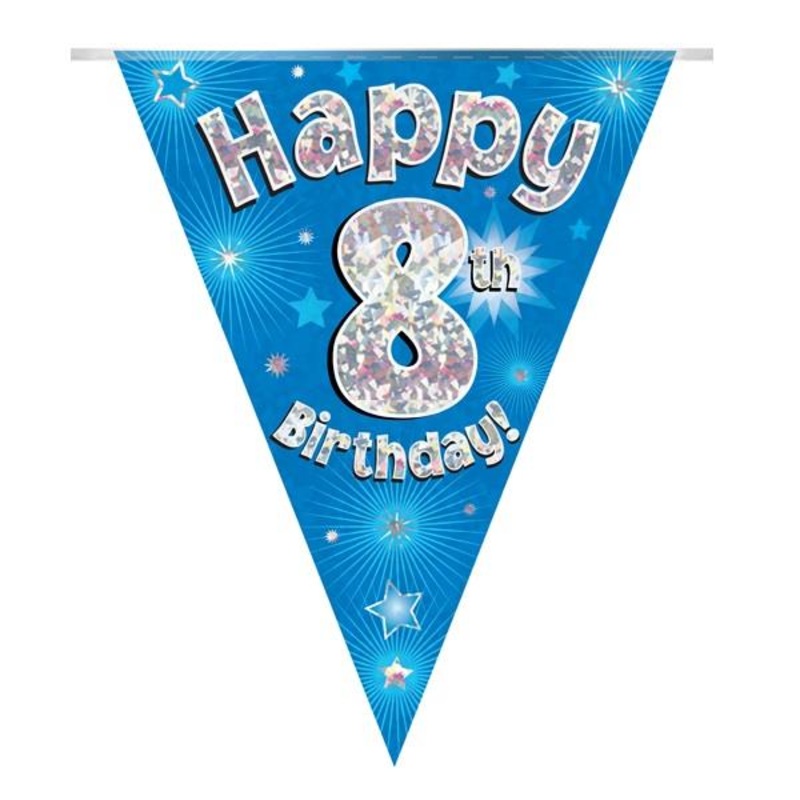 Blue Star 8th Birthday Bunting 3.9 Metres