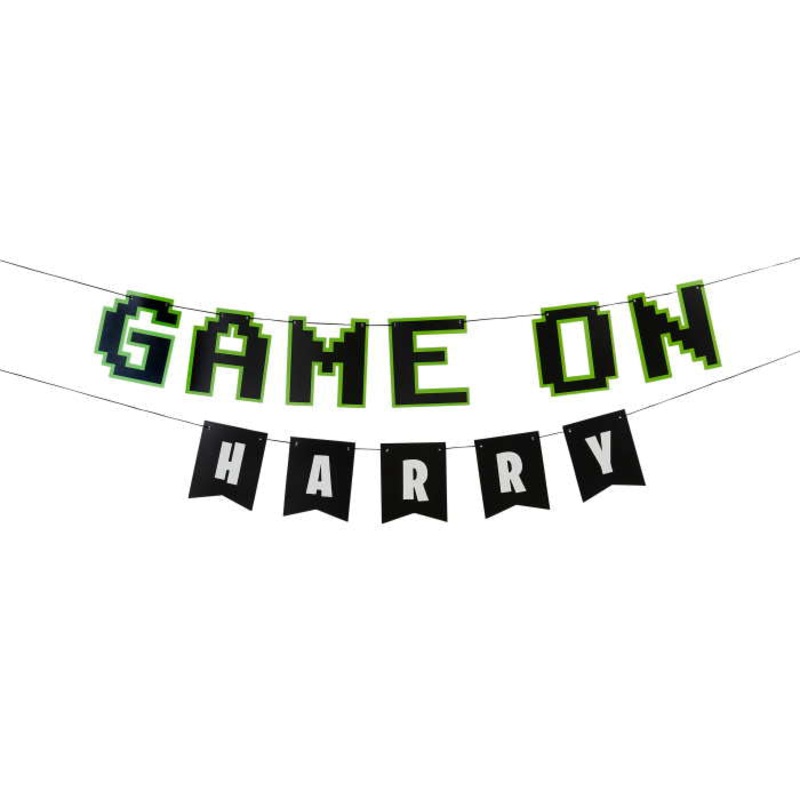 Game On Personalised Banner with 15 Sticker Sheets Pack of 2