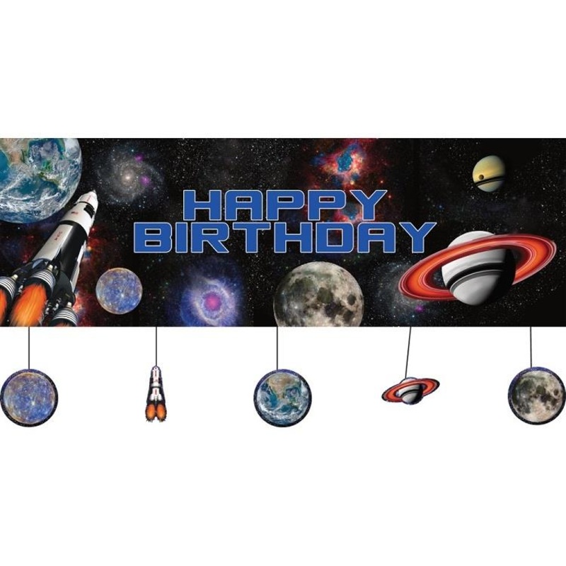 Giant Space Themed Birthday Banner 150 x 50cm