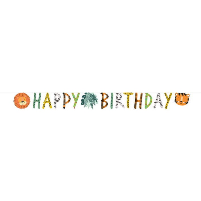 Happy Birthday Safari Theme Banner 1.8 Metres