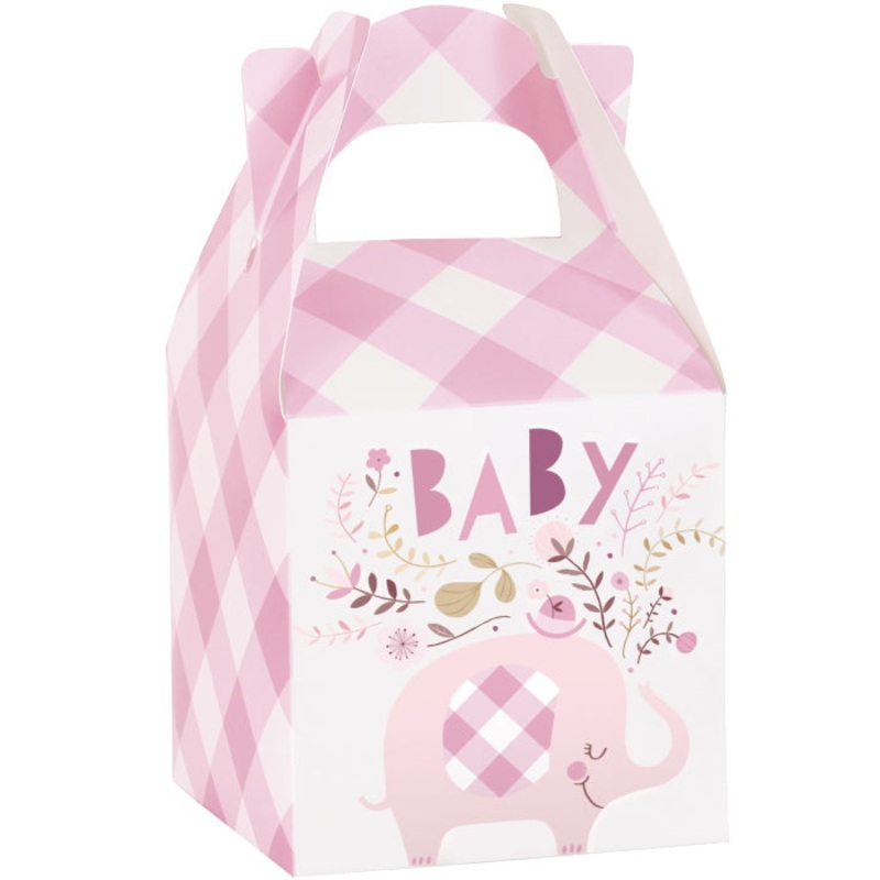 Pink Elephant Favour Boxes Pack of 8