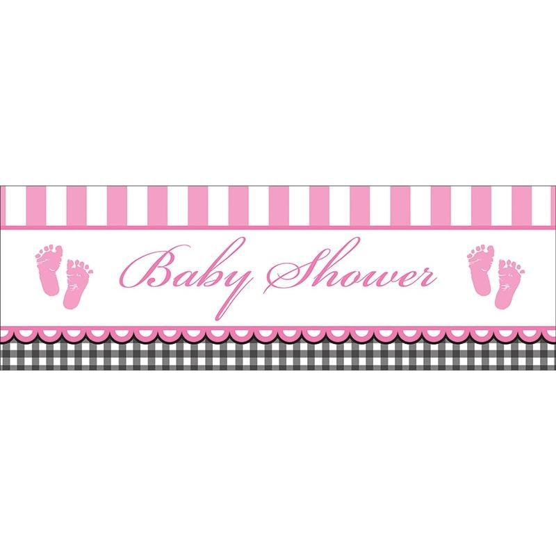 Pink Giant Baby Shower Banners 150 x 50cm