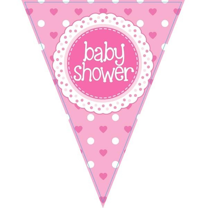 Pink Polka Dot Baby Shower Bunting 3.9 Metres