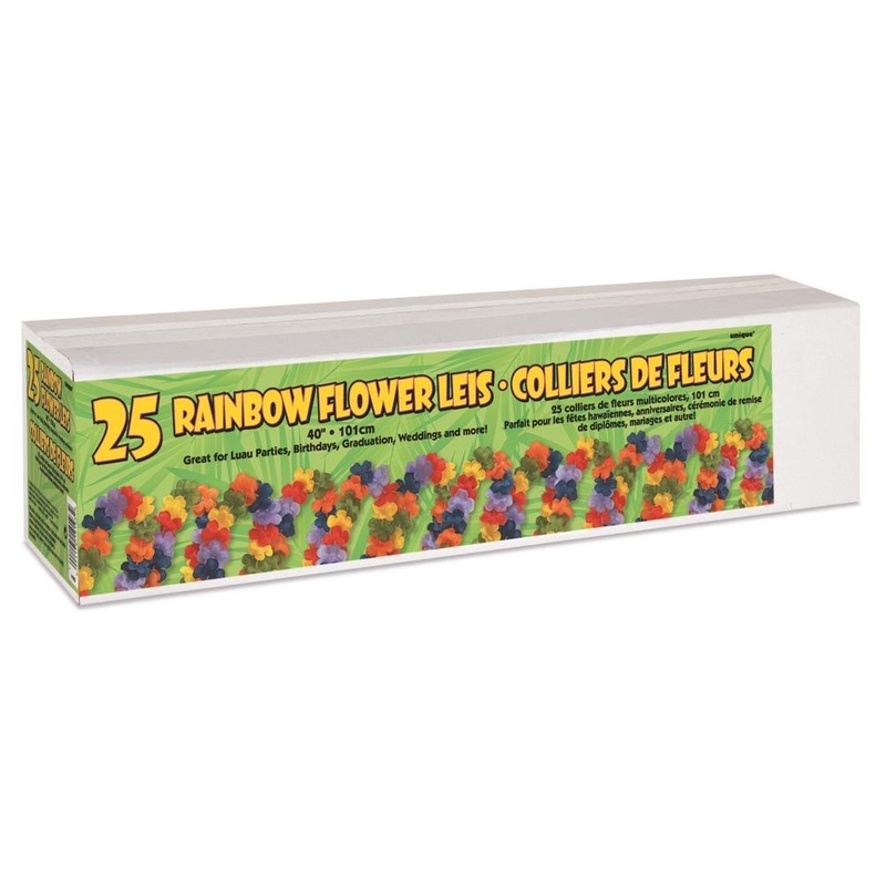 Rainbow Flower Hawaiian Leis - 25