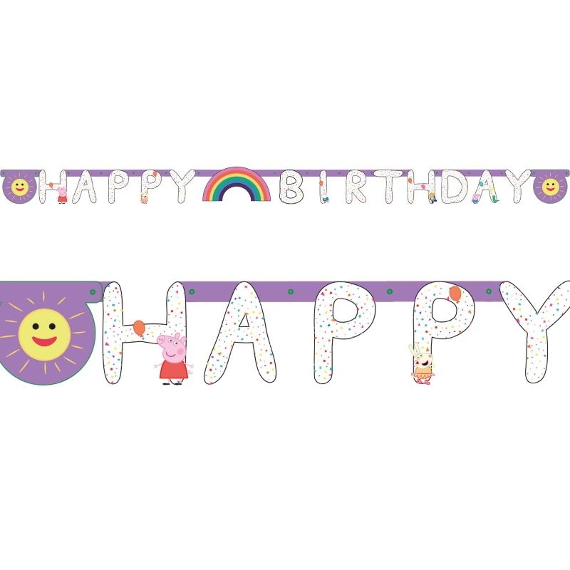 Rainbow Peppa Pig Birthday Banner 2.1 Metres