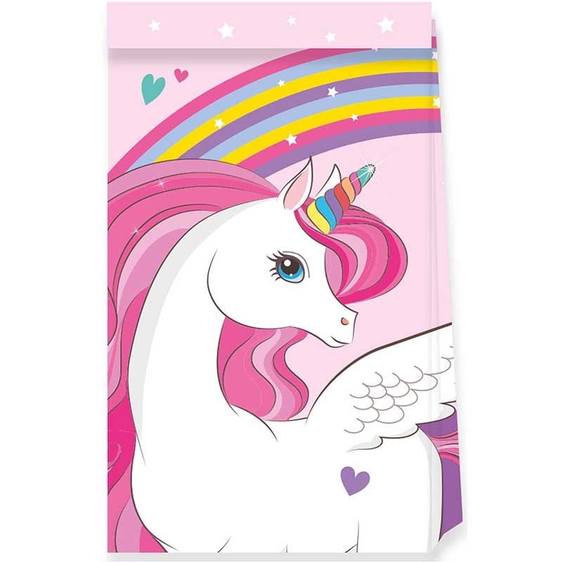Rainbow Unicorn Paper Party Bags Pack of 4