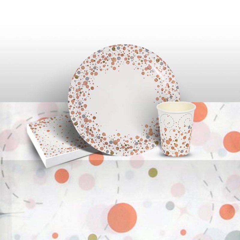 Rose Gold Fizz Party Pack: Tableware Party Kit