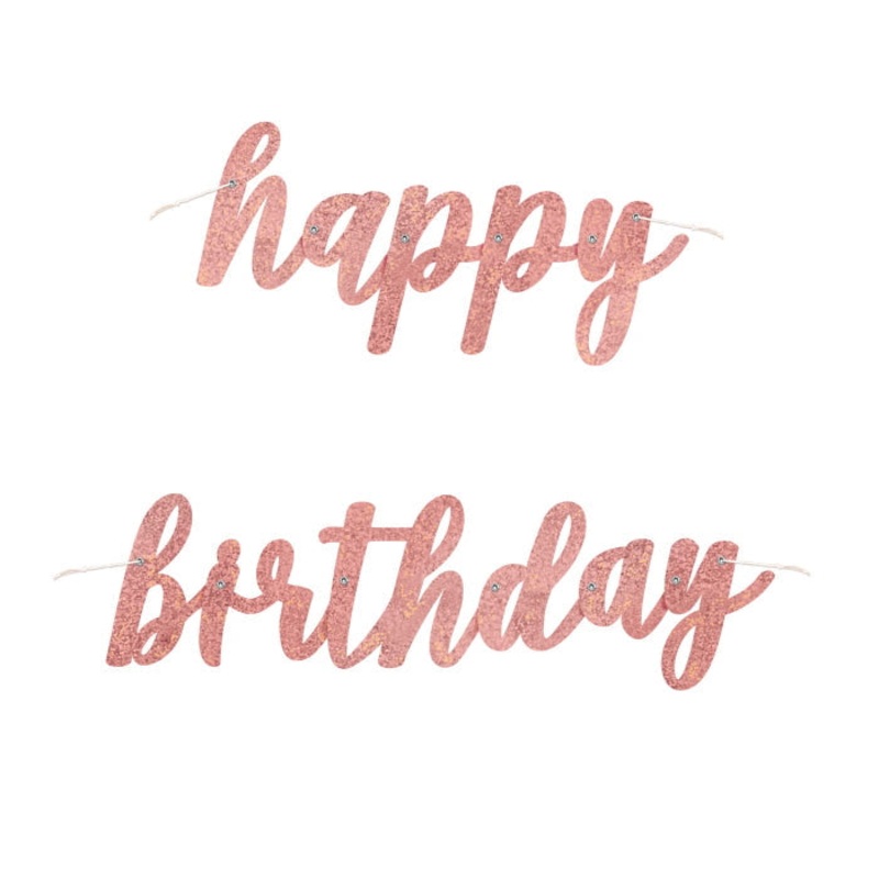 Glitz Rose Gold Happy Birthday Banner 0.8 metres
