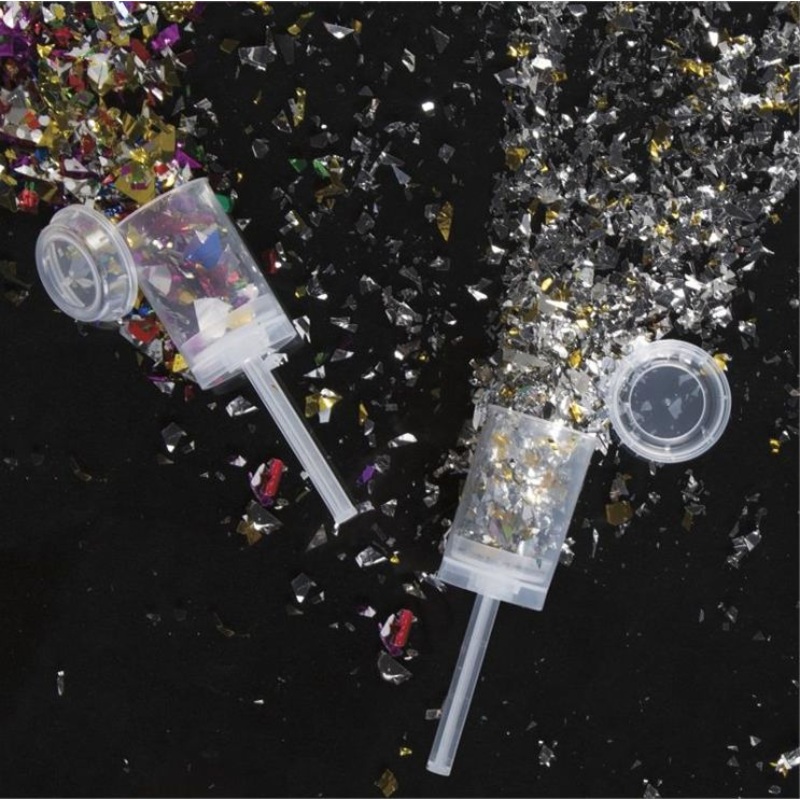 Multi-Coloured Foil Confetti Push Popper