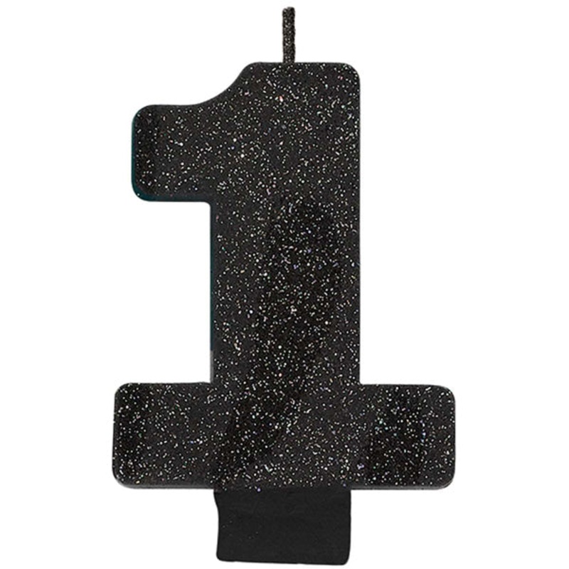 Number 1 Glitter Black