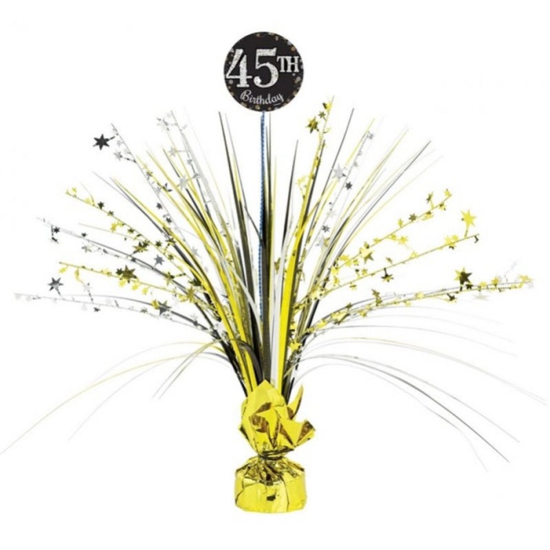 Sparkling Celebration Add Any Age Happy Birthday Foil Spray Centerpiece And 29 Stickers